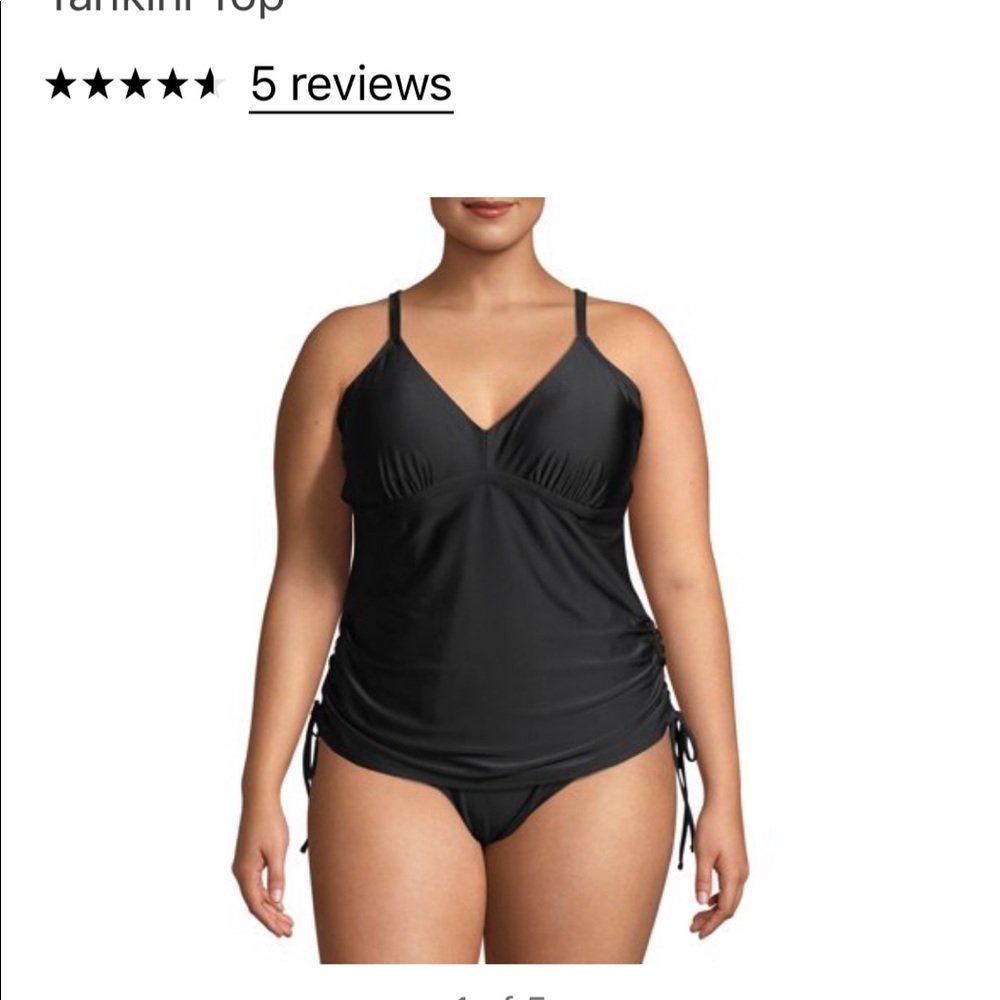 Black Tankini top. Crisp cross back.